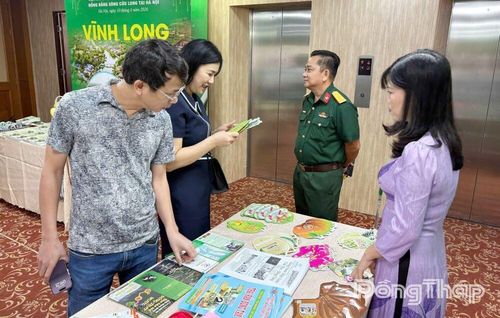 Người dân tham quan gian hàng tỉnh Đồng Tháp tại hội chợ.