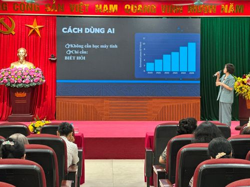 Câu lạc bộ doanh nhân nữ phường Phú Diễn tập huấn ứng dụng AI trong hỗ trợ công việc cho cán bộ, hội viên phụ nữ phường