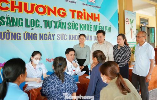 Tại chương trình, hơn 300 người dân tại xã miền núi Nghĩa Đàn đã được khám sàng lọc các bệnh lý thường gặp như lao, bệnh phổi tắc nghẽn mạn tính, viêm đường hô hấp, tăng huyết áp, bệnh về mắt…