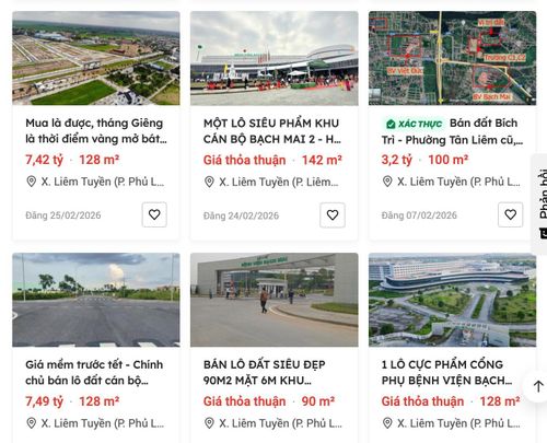 Giá bất động sản gần Bệnh viện Bạch Mai cơ sở 2 và Việt Đức cơ sở 2 thường cao hơn những nơi khác 2 - 3 lần. Nguồn ảnh Batdongsan.com.vn