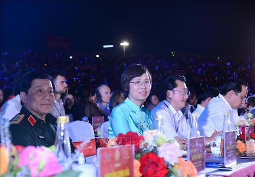 Tổng Giám đốc Thông tấn xã Việt Nam Vũ Việt Trang dự Lễ Khai mạc Liên hoan Phát thanh toàn quốc lần thứ XVII. Ảnh: Thanh Vân/TTXVN