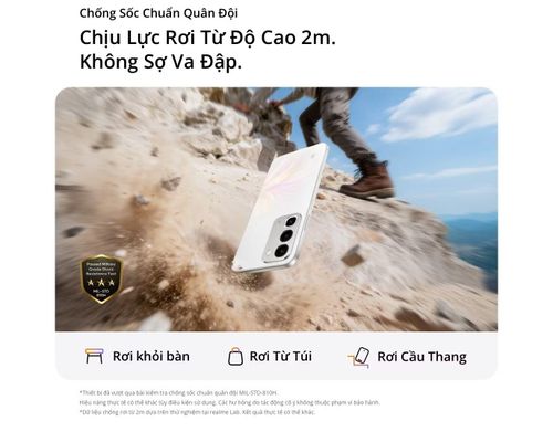 Khả năng chống sốc chuẩn quân đội, chịu va đập từ độ cao tới 2 mét