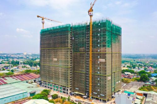 Dự án The Aspira do Công ty cổ phần Đầu tư Sài Gòn High Rise phát triển vừa được cất nóc sớm hơn kế hoạch. Ảnh: Việt Dũng