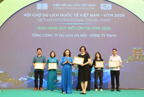 Tổng Công ty Du lịch Hà Nội được vinh danh tại VITM 2026. Ảnh: H.L