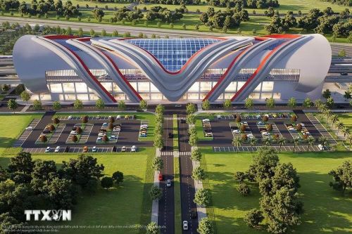 Phối cảnh depot của tuyến metro Bến Thành-Cần Giờ. (Ảnh: TTXVN phát)