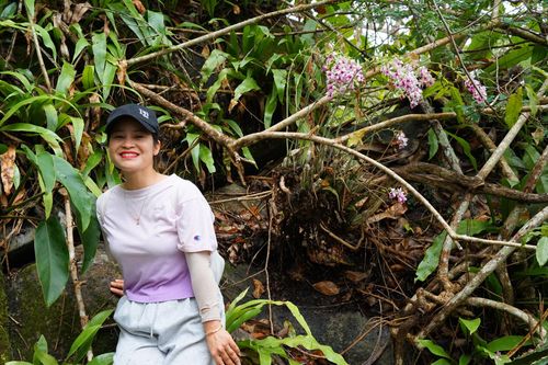 Du khách thích thú bên những nhánh lan rừng