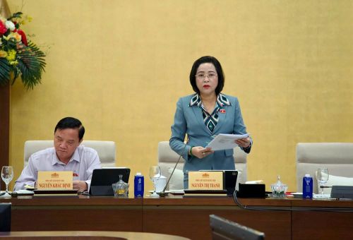Phó Chủ tịch Quốc hội Nguyễn Thị Thanh phát biểu tại phiên họp