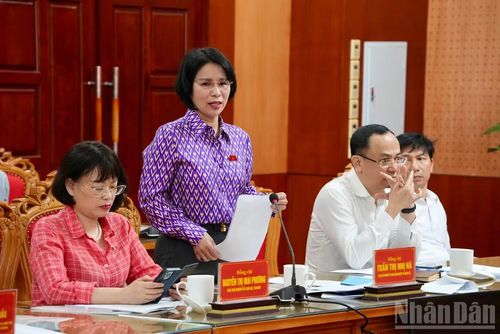 Thành viên Đoàn công tác đưa ra một số yêu cầu tỉnh Lạng Sơn bổ sung trong báo cáo.