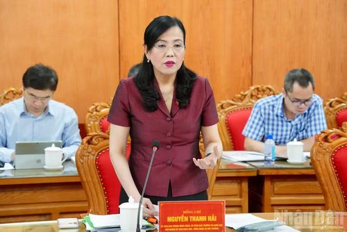 Đồng chí Nguyễn Thanh Hải phát biểu kết luận buổi làm việc.