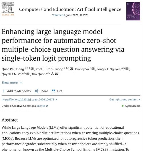 Công trình nghiên cứu được công bố trên Computers and Education: Artificial Intelligence - tạp chí mở của Elsevier. Ảnh: sciencedirect.com