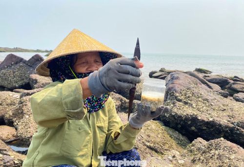 Dụng cụ hành nghề rất đơn giản, chỉ là một thanh sắt thô sơ tự chế với một đầu nhọn, một đầu dẹt.