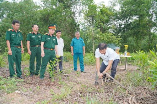 Các lực lượng triển khai đào tìm tại khu vực đã xác định, thuộc đất của Công ty Cổ phần Cao su Phước Hòa.
