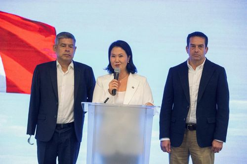 Bà Keiko Fujimori phát biểu tại thủ đô Lima ngày 13/4