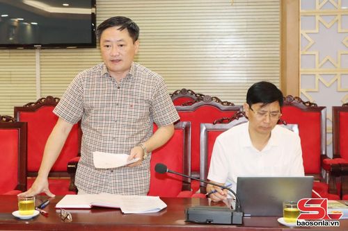 Lãnh đạo Sở Tài chính phát biểu tại cuộc làm việc.