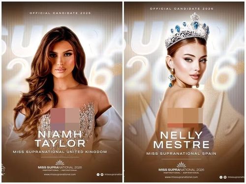 Niamh Taylor (trái) - Nelly Mestre. Ảnh: Miss Supranational