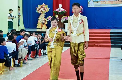 Hội thi “Nét đẹp văn hóa Khmer” tại Trường THCS Nguyễn Huệ (phường Hiệp Thành, Cà Mau). Ảnh: TG