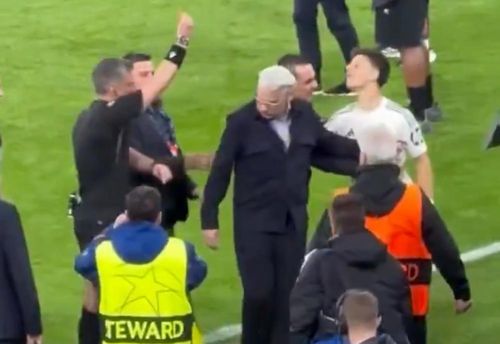 Sau tiếng còi mãn cuộc, các cầu thủ Real Madrid nổi giận dữ dội và lao đến phản ứng với trọng tài Slavko Vincic. Arda Guler, Vinicius Junior, Antonio Rudiger và Jude Bellingham dẫn đầu phản ứng, thậm chí đuổi theo trọng tài vào tận đường hầm, nơi Guler tiếp tục nhận thẻ đỏ.