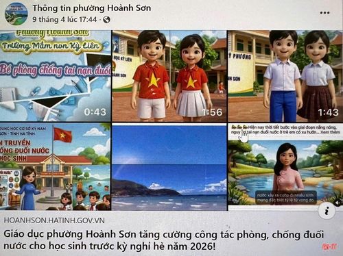 Phường Hoành Sơn ứng dụng trí tuệ nhân tạo để xây dựng các sản phẩm truyền thông phòng, chống đuối nước với nội dung gần gũi, hấp dẫn, dễ tiếp thu.