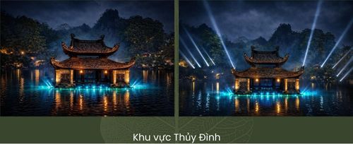Việc đưa 3D Mapping vào trình diễn tại lễ hội chùa Thầy mở ra hướng tiếp cận sáng tạo trong bảo tồn và phát huy giá trị di sản. Ảnh: PV