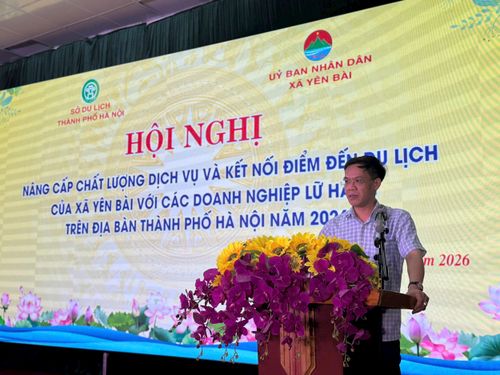 Chủ tịch UBND xã Yên Bài Nguyễn Văn Tùng phát biểu. Ảnh: Hoàng Lân