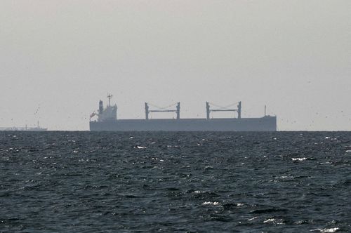 Tàu chở hàng mắc kẹt trong Vịnh Ba Tư. Ảnh: Reuters.