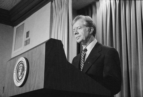  Cựu Tổng thống Jimmy Carter lần đầu tuyên bố Iran là "mối đe dọa bất thường" đối với an ninh quốc gia Mỹ vào năm 1979. Ảnh: Reuters. 