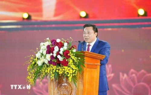 Ông Nguyễn Huy Ngọc, Phó Chủ tịch Ủy ban Nhân dân tỉnh Phú Thọ phát biểu khai mạc. (Ảnh: Thu Hương/TTXVN)