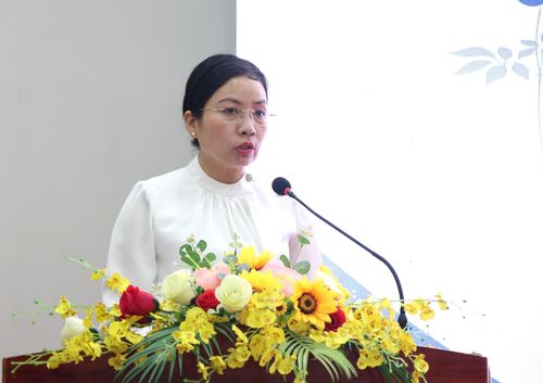 Giám đốc Sở Công Thương Lê Thị Kim Phương phát biểu tại hội thảo. Ảnh: NGỌC HÀ