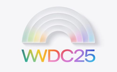Logo quảng bá WWDC 2025 ám chỉ giao diện Liquid Glass. Ảnh: Apple.