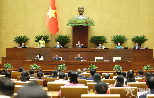  Chủ tịch Quốc hội Trần Thanh Mẫn chủ trì phiên họp. Ảnh: TRỌNG HẢI
