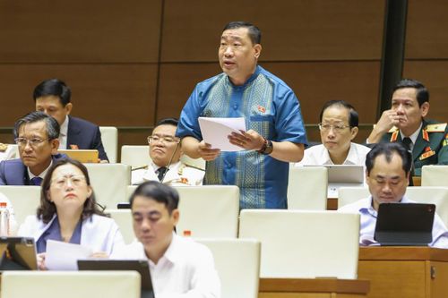 Đại biểu Thạch Phước Bình, đoàn Vĩnh Long phát biểu.