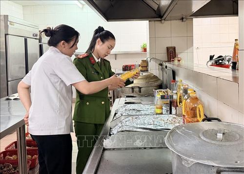 Kiểm tra vệ sinh an toàn thực phẩm tại khu vực chế biến của Khách sạn Sài Gòn Quảng Binh. Ảnh minh họa: Thanh Thủy/TTXVN