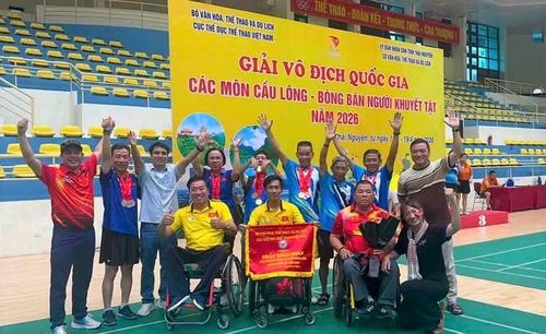 Đoàn thể thao người khuyết tật Đà Nẵng thi đấu thành công, để lại nhiều dấu ấn tại Giải vô địch quốc gia các môn cầu lông, bóng bàn người khuyết tật năm 2026. Ảnh: NVCC