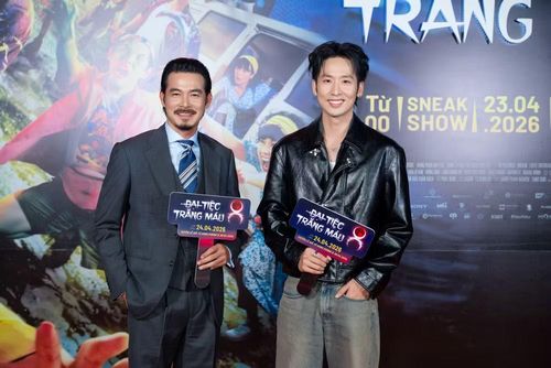 Tuấn Trần và Quách Ngọc Ngoan đọ vẻ điển trai tại sự kiện. Dù đối lập về phong cách nhưng cả hai đang là những tên tuổi ghi dấu ấn trên màn ảnh rộng trong thời gian vừa qua