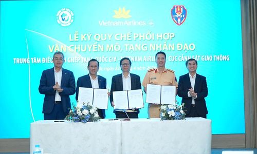 Vietnam Airlines ký kết quy chế phối hợp với Trung tâm Điều phối quốc gia về ghép bộ phận cơ thể người và Cục Cảnh sát Giao thông