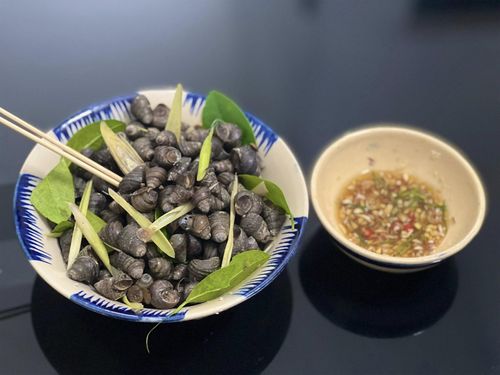 Ốc luộc là món ăn dân dã nhưng cũng đòi hỏi chút kinh nghiệm chế biến để thịt ốc giòn dai, dậy vị đặc trưng. Ảnh: Thiều Hạnh Linh