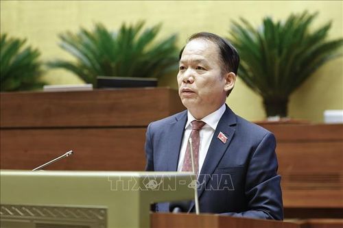Bộ trưởng Tư pháp Hoàng Thanh Tùng phát biểu giải trình, làm rõ một số vấn đề đại biểu Quốc hội nêu. Ảnh: Doãn Tấn/TTXVN