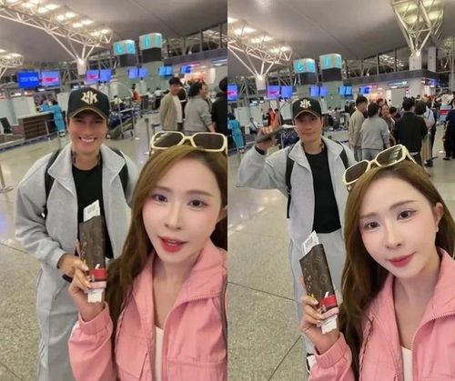 Quỳnh Nga và Việt Anh trong chuyến đi Hàn Quốc vào đầu năm nay.