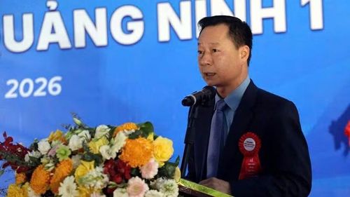 Phó Chủ tịch Ủy ban nhân dân tỉnh Quảng Ninh Lê Văn Ánh phát biểu tại lễ khởi công.