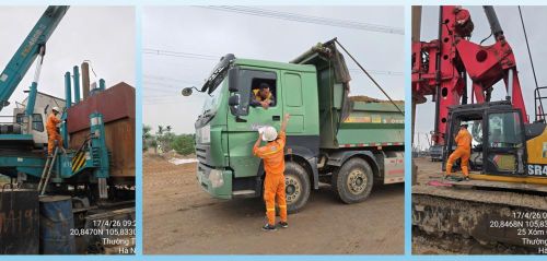 Tổ quản lý vận hành đường dây Hà Nội 3 tuyên truyền đảm bảo an toàn hành lang với đơn vị thi công dự án Khu đô thị thể thao Olympic (ảnh CTV TTĐ Hà Nội) 