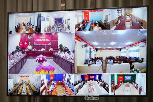 Các điểm cầu trực tuyến tham dự hội nghị.