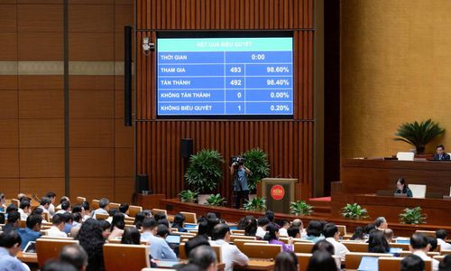Quốc hội biểu quyết thông qua Luật.