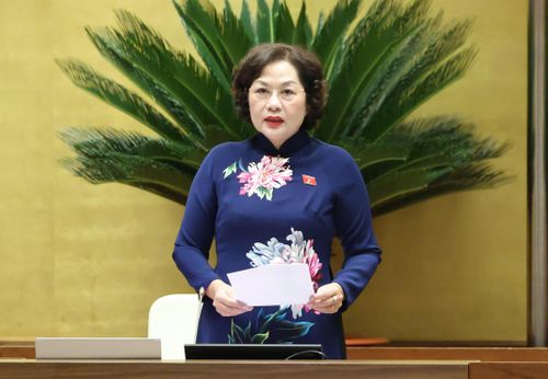 Phó Chủ tịch Quốc hội Nguyễn Thị Hồng điều hành nội dung biểu quyết tại kỳ họp, sáng 24-4. Ảnh: QUANG PHÚC
