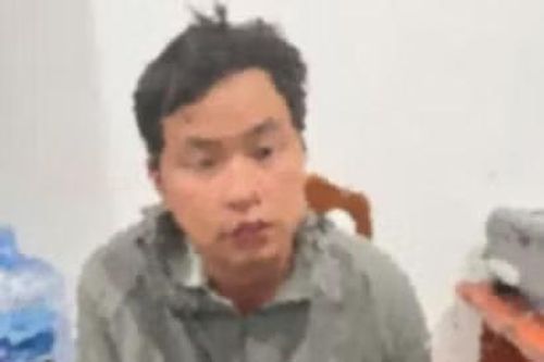Đối tượng Tuấn tại cơ quan công an.