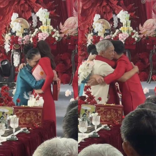 Ông Đào Văn Chắt (77 tuổi) và bà Nguyễn Thị Hoa (72 tuổi), trao tặng "tất cả vốn liếng cuộc đời" cho các cháu trong ngày vui.