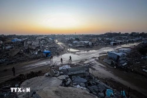 Cảnh tàn phá do xung đột tại Gaza. (Ảnh: THX/TTXVN)