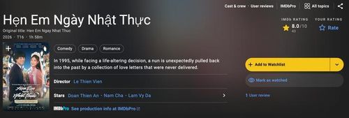 Tác phẩm đạt điểm 8.0 trên IMDb, phản ánh sự đón nhận tích cực từ người xem toàn cầu.