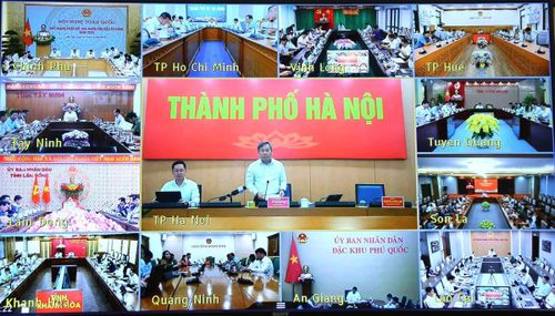 Các điểm cầu dự hội nghị (Ảnh chụp màn hình).