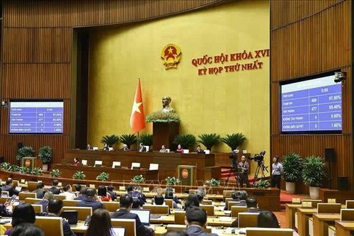 Quốc hội biểu quyết thông qua Nghị quyết của Quốc hội về phát triển văn hóa Việt Nam. Ảnh: Doãn Tấn - TTXVN