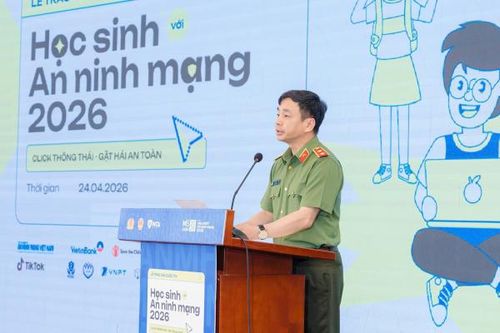 Trung tướng Lê Xuân Minh, Cục trưởng Cục An ninh mạng và phòng, chống tội phạm sử dụng công nghệ cao phát biểu tại lễ trao giải.